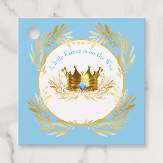 Ein kleiner Prinz ist auf dem Weg nach der Einladu Geschenkanhänger (Vorderseite)