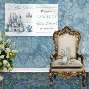 Ein kleiner Prinz ist auf dem Weg zur Baby-Dusche Banner