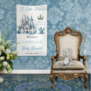 Ein kleiner Prinz ist auf dem Weg zur Baby-Dusche Banner