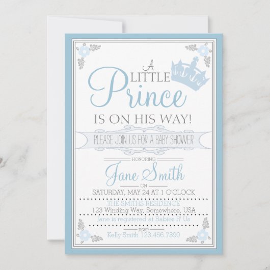 Ein kleiner Prinz ist unterwegs Einladung (Vorderseite)