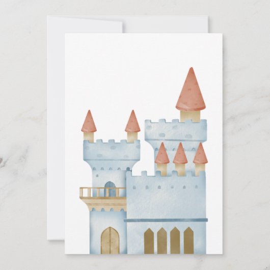 Ein kleiner Prinz mit Dusche auf der Burg Einladung (Rückseite)