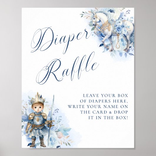 Ein kleiner Prinz Royal Blue Diaper Raffle Poster (Vorne)