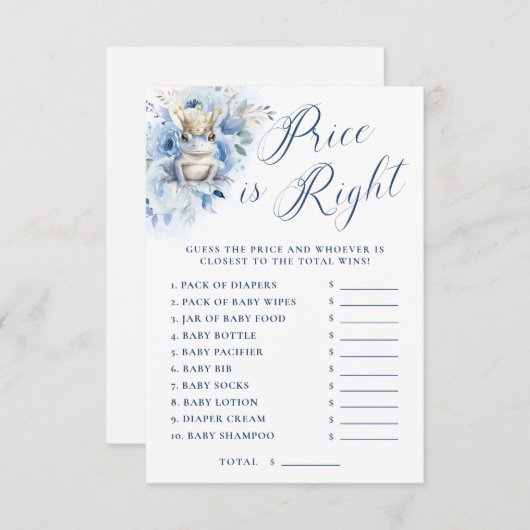 Ein kleiner Prinz Royal Blue Duschpreis ist richti Einladung (Vorne/Hinten)