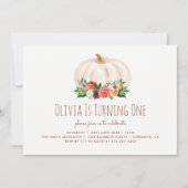 Ein kleiner Pumpkin 1. Geburtstag Einladung (Vorderseite)