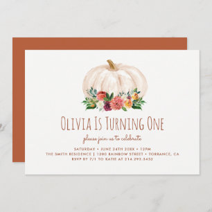Ein kleiner Pumpkin 1. Geburtstag Einladung