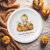 Ein kleiner Pumpkin Autumn Herbst Baby Shower Boy Pappteller