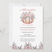 Ein kleiner Pumpkin Baby Dusche Blumenfall Einladung (Vorderseite)