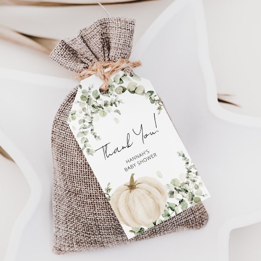 Ein kleiner Pumpkin Baby Duschkopf Danke Geschenkanhänger