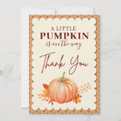 Ein kleiner Pumpkin Baby Duschkopf Danke Karte (Vorderseite)