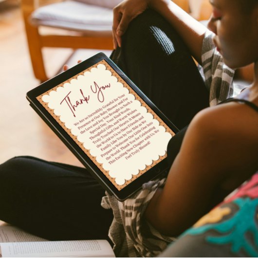 Ein kleiner Pumpkin Baby Duschkopf Danke Karte