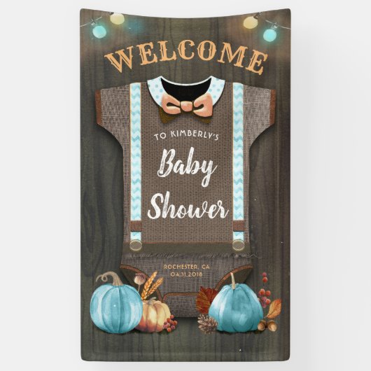 Ein kleiner Pumpkin | Babydusche | Baby Boy Banner (Vertikal)