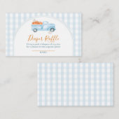 Ein kleiner Pumpkin Blue Truck Gingham Diaper Raff Begleitkarte (Vorne/Hinten)