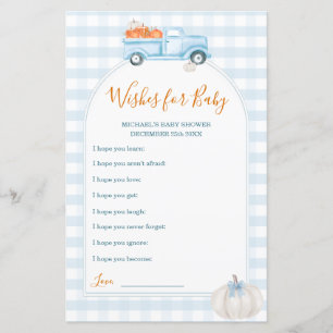 Ein kleiner Pumpkin Blue Truck wünscht sich ein Ba