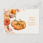 Ein kleiner Pumpkin Fall Floral Baby Diaper Raffle Begleitkarte (Vorderseite)