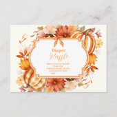 Ein kleiner Pumpkin Fall Floral Baby Diaper Raffle Begleitkarte (Vorderseite)