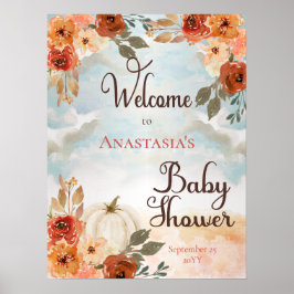 Ein kleiner Pumpkin | Floral Girl Baby Dusche Will Poster