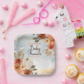 Ein kleiner Pumpkin | Floral Girl Baby Shooting Pa Pappteller (Party)