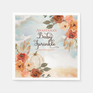 Ein kleiner Pumpkin Floral Girl Baby Sprinkle Serviette