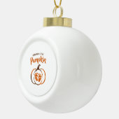 Ein kleiner Pumpkin-Funny Fall wachsen Keramik Kugel-Ornament (Rechts)