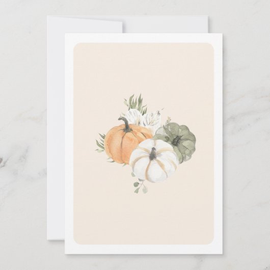 Ein kleiner Pumpkin Herbst Geburtstag Einladung (Rückseite)