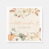 Ein kleiner Pumpkin Herbst Geburtstag Serviette (Vorderseite)