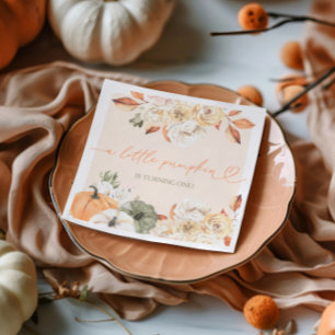 Ein kleiner Pumpkin Herbst Geburtstag Serviette