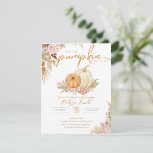 Ein kleiner Pumpkin ist auf dem Weg Boho Einladung