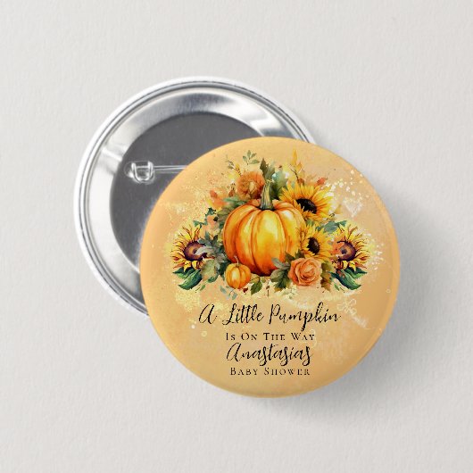 Ein kleiner Pumpkin | Sonnenblumen Herbstdusche Button (Vorne & Hinten)