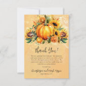 Ein kleiner Pumpkin | Sonnenblumen Herbstdusche Dankeskarte (Vorderseite)