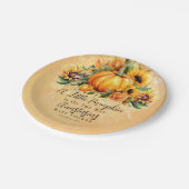 Ein kleiner Pumpkin | Sonnenblumen Herbstdusche Pappteller (Schrägansicht)
