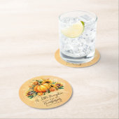 Ein kleiner Pumpkin | Sonnenblumen Herbstdusche Runder Pappuntersetzer (Vor Ort)