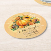 Ein kleiner Pumpkin | Sonnenblumen Herbstdusche Runder Pappuntersetzer (Angewinkelt)