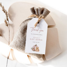 Ein kleiner Pumpkin Teddy Bear Favor Tag