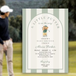 Ein kleiner Putter auf dem Weg Golf-Baby-Party Einladung