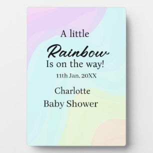 Ein kleiner Regenbogen ist auf dem Weg Baby Shower Fotoplatte