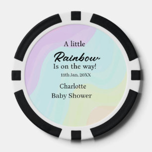 Ein kleiner Regenbogen ist auf dem Weg Baby Shower Pokerchips