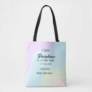 Ein kleiner Regenbogen ist auf dem Weg Baby Shower Tasche