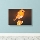 Ein kleiner Robin Bird auf Perch Leinwanddruck (Insitu (Holzboden))