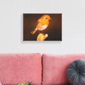Ein kleiner Robin Bird auf Perch Leinwanddruck (Insitu (Wohnzimmer))