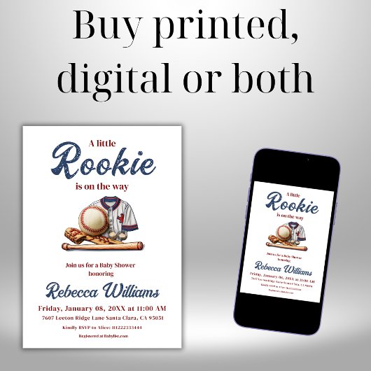 Ein kleiner Rookie auf dem Weg - Baseball Baby Dus Einladung