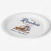 Ein kleiner Rookie auf dem Weg - Baseball Baby Dus Pappteller (Schrägansicht)