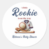 Ein kleiner Rookie auf dem Weg - Baseball Baby Dus Runder Aufkleber (Vorderseite)