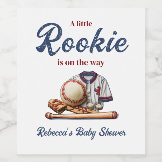 Ein kleiner Rookie auf dem Weg - Baseball Baby Dus Weinetikett (Einzelnes Label)