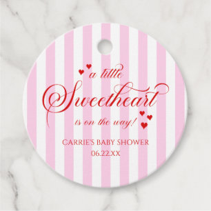 Ein kleiner Schatz Rosa Rote Herzen Babyparty Geschenkanhänger
