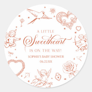 Ein kleiner Schatz zum Valentinstag Baby Shower Runder Aufkleber