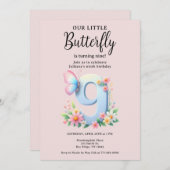 Ein kleiner Schmetterling, 9. Geburtstag, Niedlich Einladung (Vorne/Hinten)