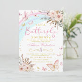 Ein kleiner Schmetterling auf dem Weg zur Blumen B Einladung (Stehend Vorderseite)