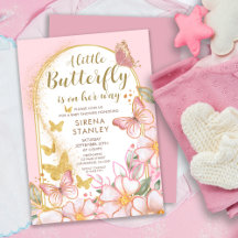 Ein kleiner Schmetterling | Gold Glitzer Pink Baby