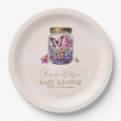 Ein kleiner Schmetterling in einer Blumendusche Pappteller (Vorderseite)