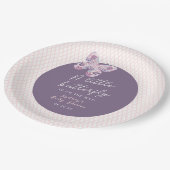 Ein kleiner Schmetterling ist auf dem Weg Baby Dus Pappteller (Schrägansicht)